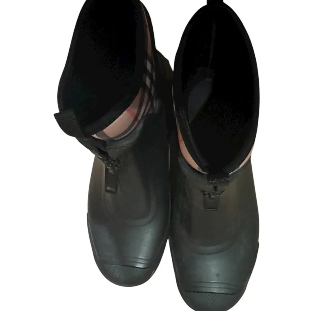 Burberry Black Rubber Ankle Boots size 40/9 - Picture 3 of 5